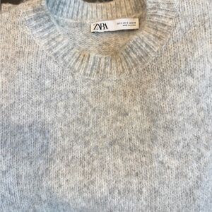 ZARA Oversized Knit Sweater Gray Melange | Size S | Cozy Soft Pullover